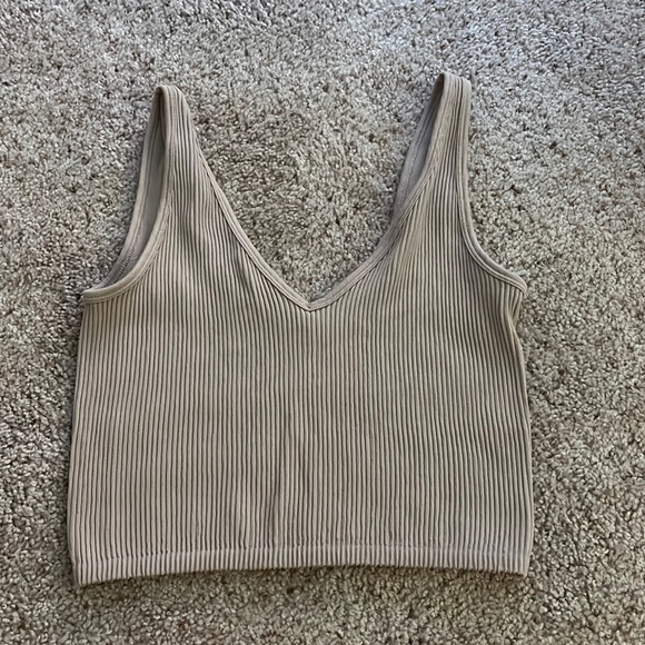 Beige Forever 21 Ribbed Tank - Picture 2 of 5